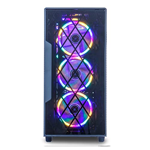 MXZ Gaming PC Desktop Computer, AMD Ryzen 5 4500, RTX 3060,16GB DDR4, NVME 500G SSD, 6RGB Fans, Win 11 Pro Ready, Gamer Desktop Computer(R5 4500| RTX3060)
