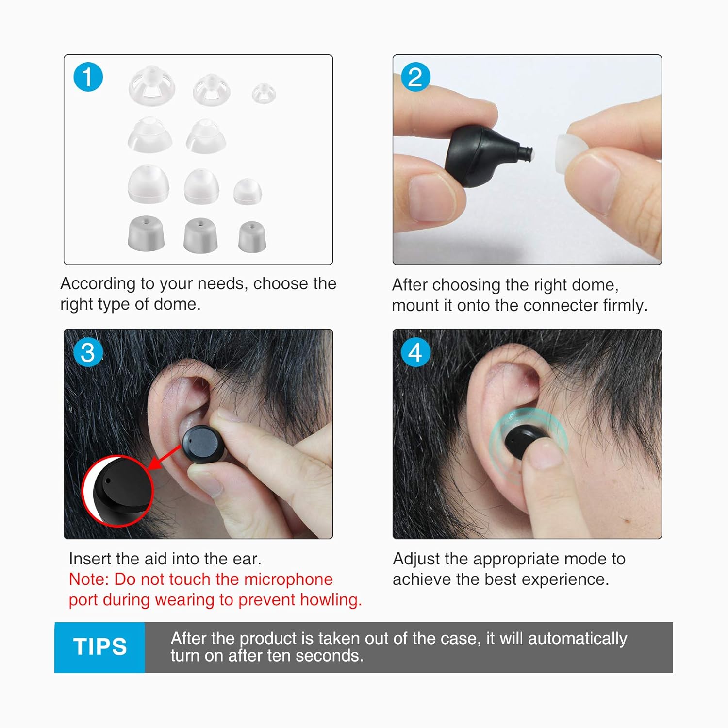 [2022 New] Rechargeable Wireless Invisible Hearing Amplifier to Aids for Adults Seniors, Nano Mini Completely-in-Canal Sound Amplifier Earbuds Hearing Assist Noise Cancelling 1 Pair