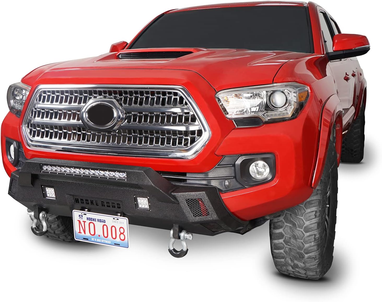 Hooke Road Tacoma Rear Bumper w/Sensor Holes + Stubby Front Bumper for Toyota Tacoma 3rd Gen 2016 2017 2018 2019 2020 2021 2022