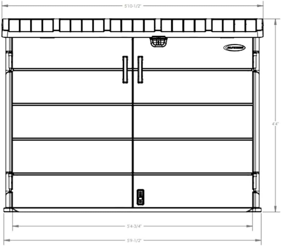 Suncast BMS4780 Stow-Away Horizontal Shed with Floor - Peppercorn