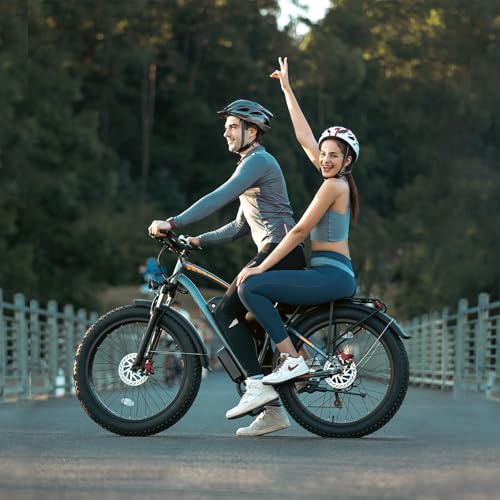 Electric Bike for Adults - Peak 1000W E Bikes -Fat Tire Electric Bicycle Up to 30MPH 60+ Miles with 48V 18.2AH Removable Battery - 26" Electric Mountain Bike Features 7-Speed, Hydraulic Disc Brake