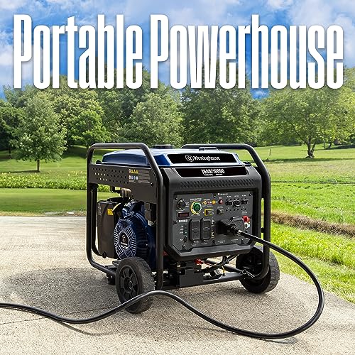 Westinghouse 11000 Peak Watt Tri-Fuel Portable Inverter Generator, Remote Start, Transfer Switch Ready, Gas/Propane/Natural Gas Powered, Low THD, Safe for Electronics, Parallel Capable, CO Sensor