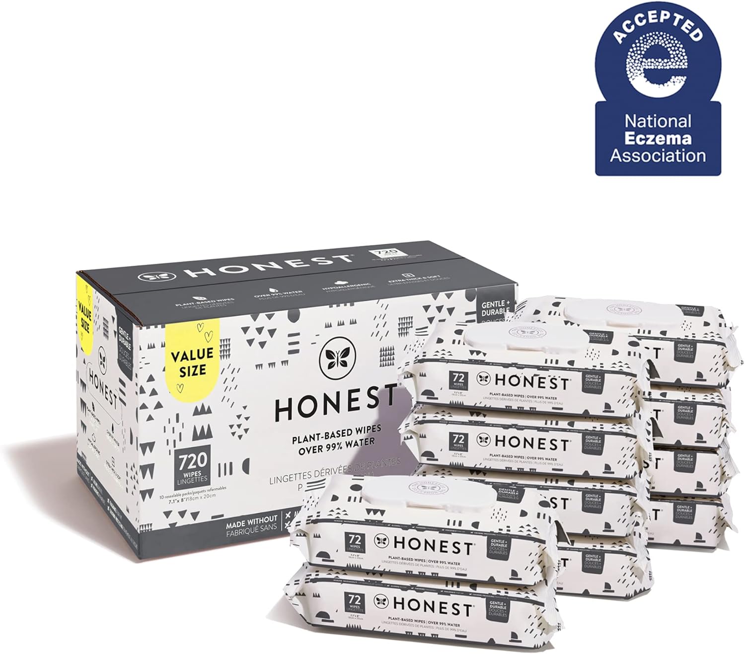 The Honest Company Wipes, Pattern Play, 720 Count Pack of 2