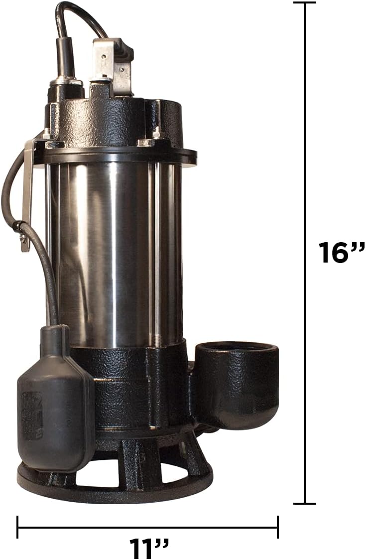 BURCAM 400416T 3/4HP Stainless Steel Sewage Grinder Pump