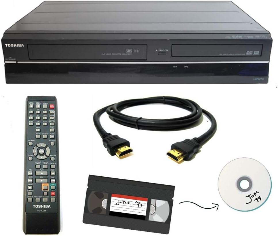 Toshiba VHS to DVD Recorder VCR Combo w/ Remote, HDMI