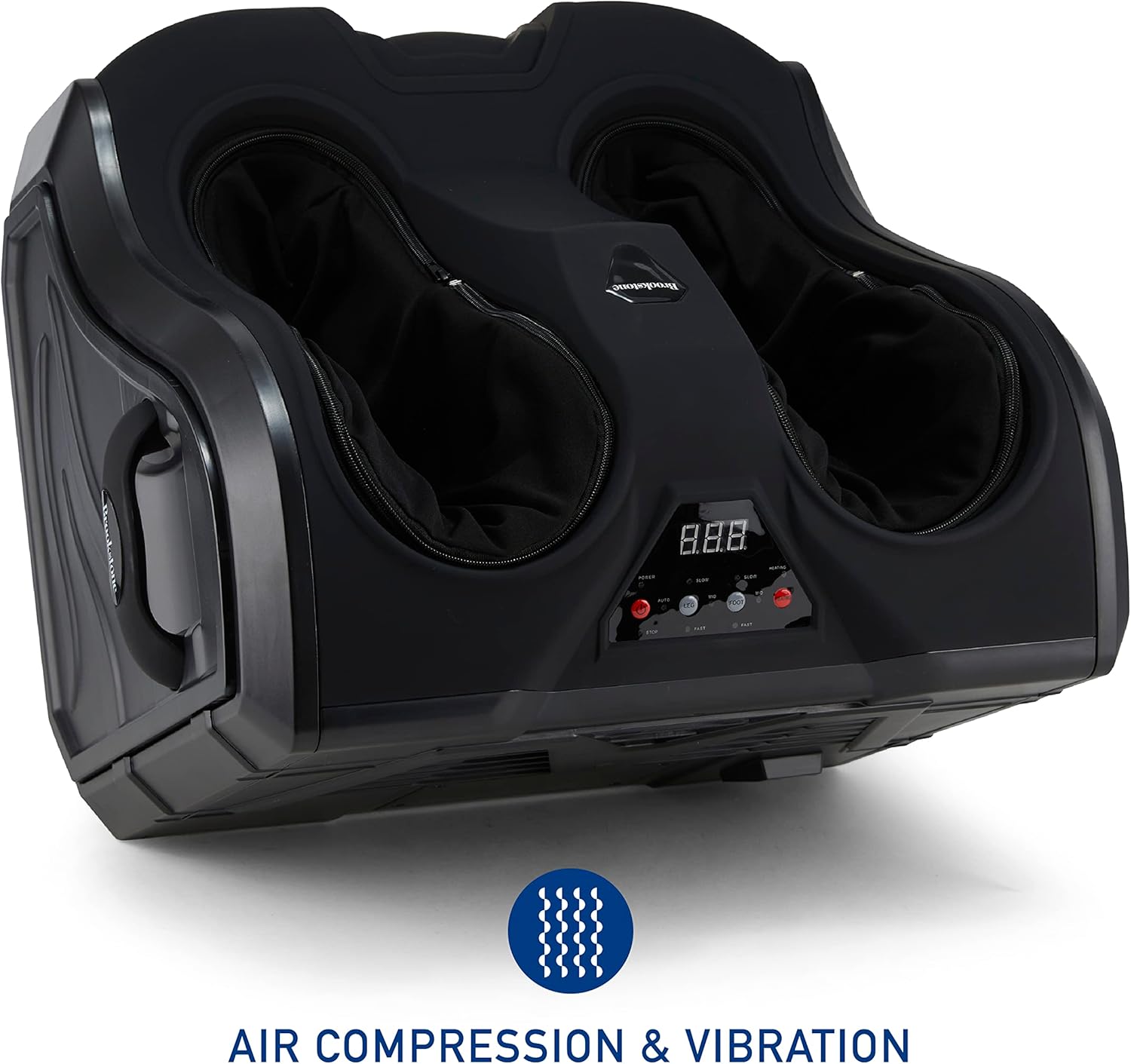 Brookstone Shiatsu Foot and Calf Massager with Air Compression and Soothing Heat - 2 Massage Modes, 1 Heat Level, Auto Shut-Off, AC Power