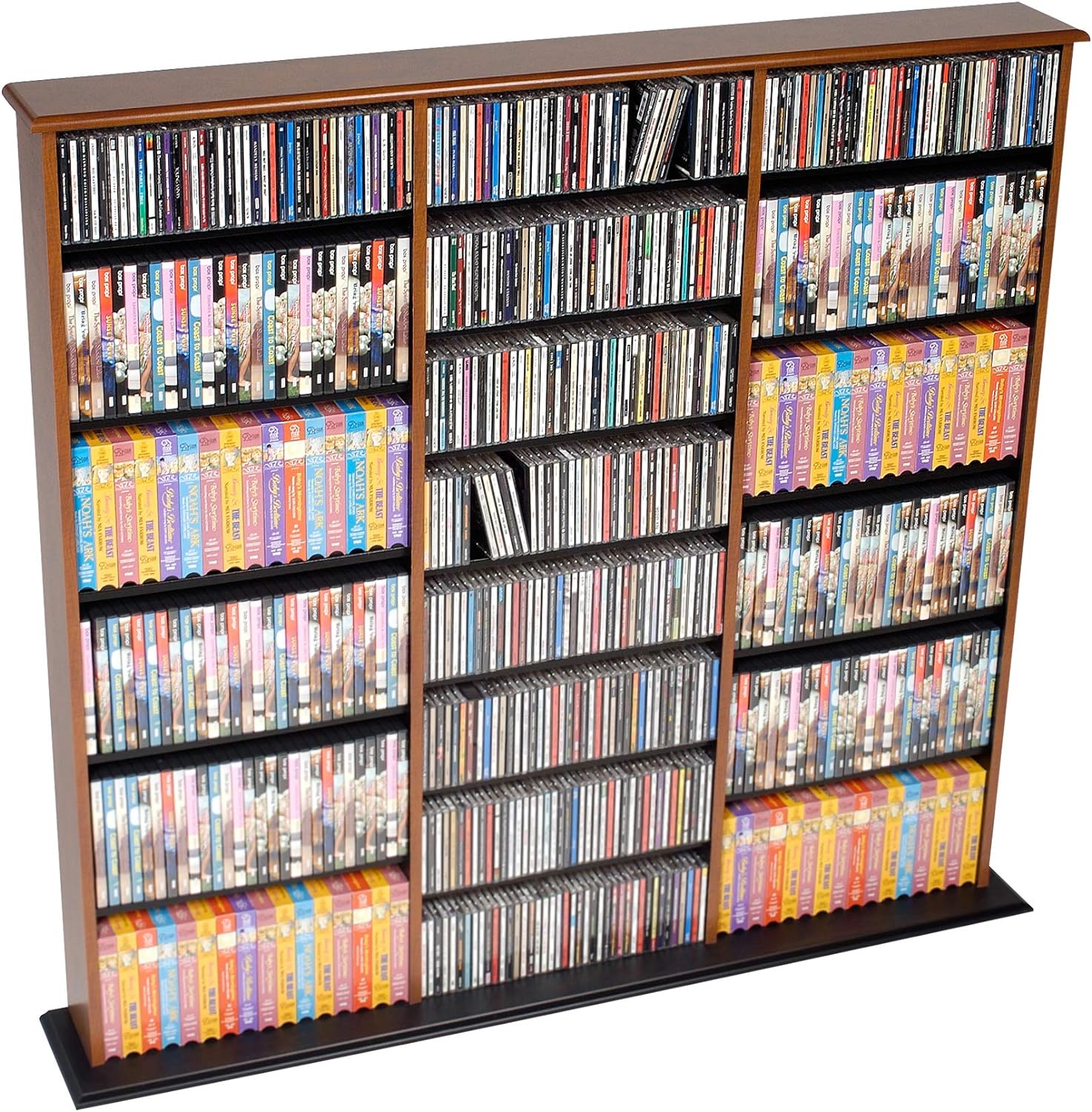 Prepac Triple Width Wall Storage Cabinet, Cherry and Black