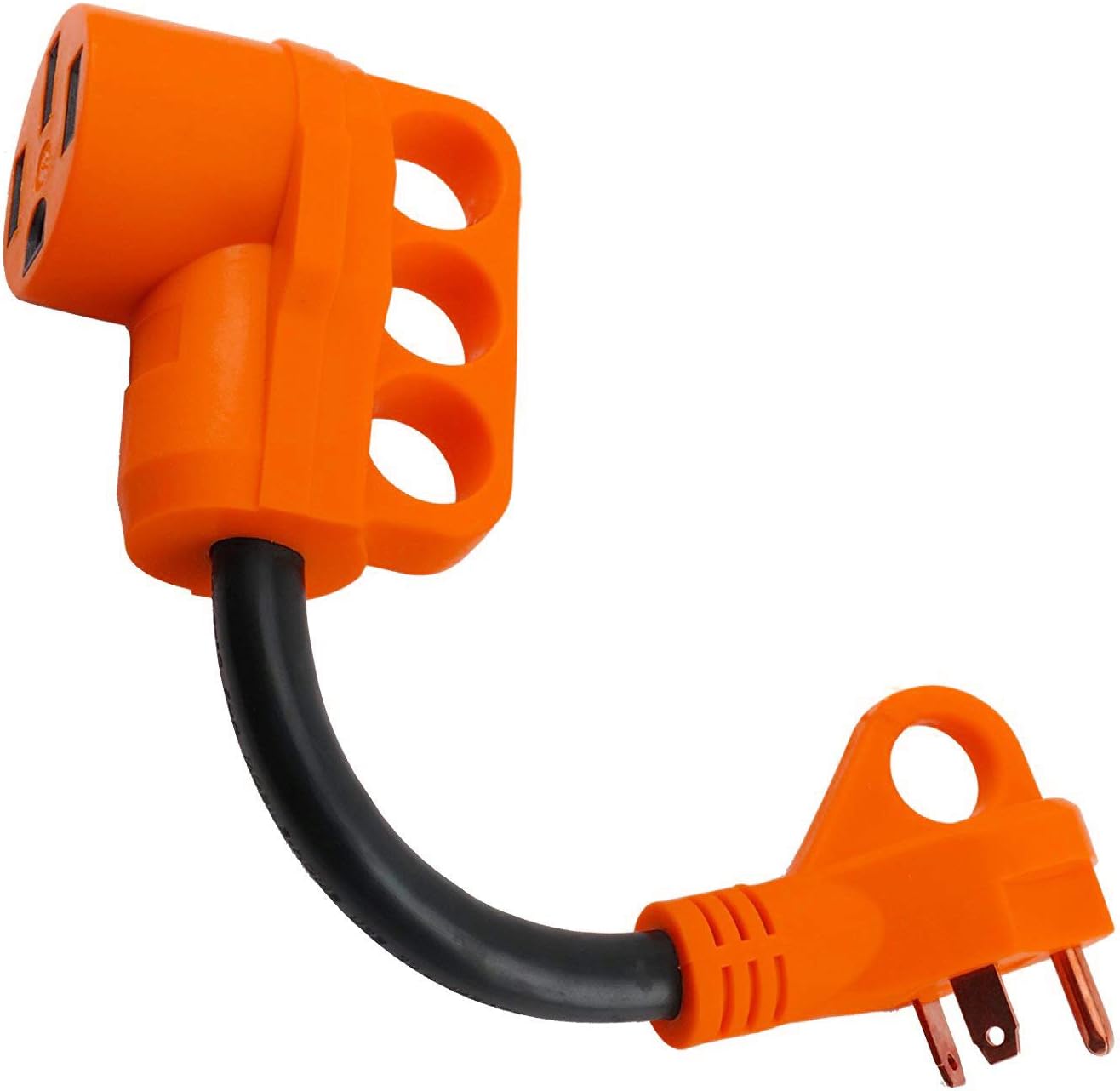 RVICORD RV Adapter 30 Amp to 50 Amp 10AWG/3 RV Adapter Cord 12 inch with Handle TT-30P Male to 14-50R Female Electrical Converter, ETL Certified