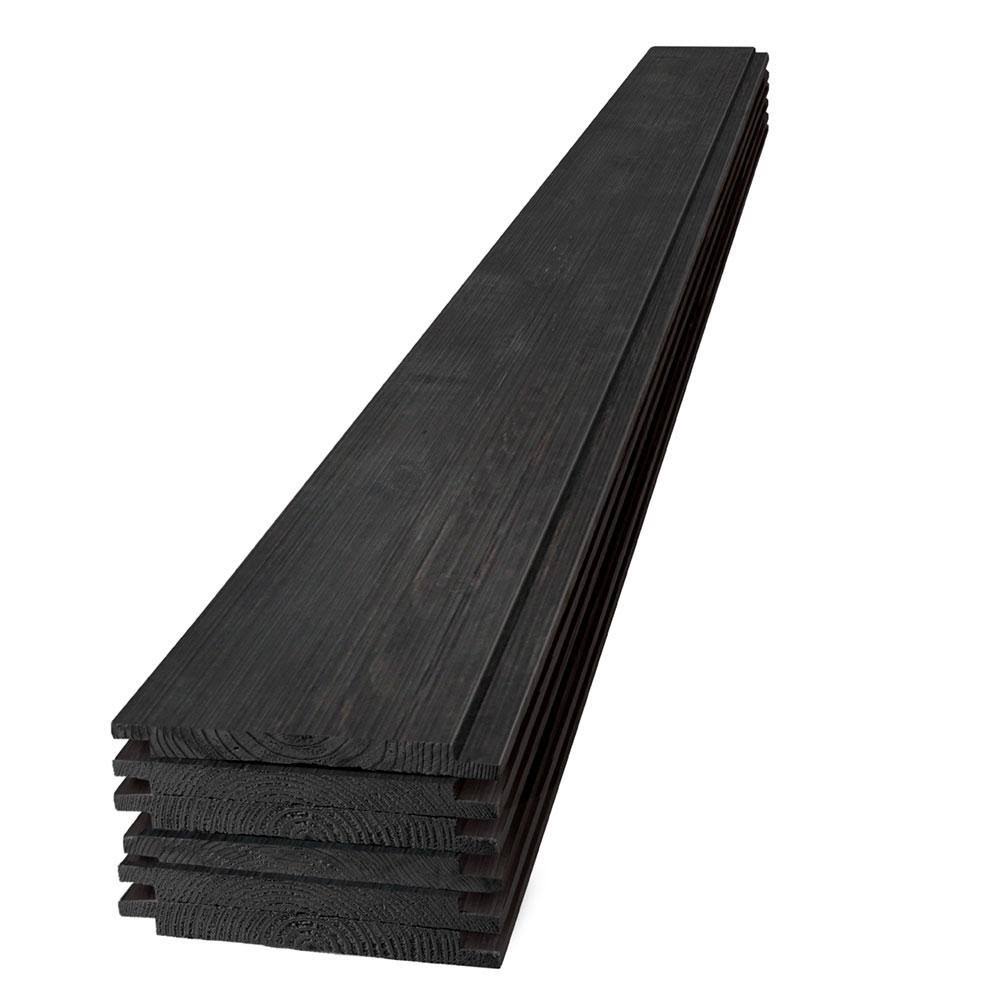 1 in. x 8 in. x 8 ft. Barn Wood Charcoal Shiplap Pine Board (6-Pack)