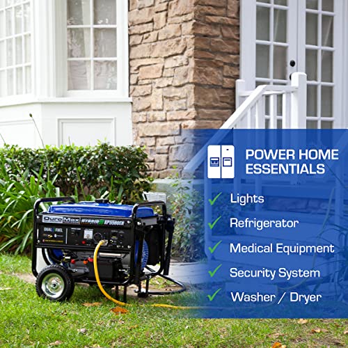 DuroMax XP12000EH 12,000-Watt Dual Fuel Portable Generator – Gas & Propane, Electric Start, Whole Home Backup Power, Transfer Switch Ready, RV & Emergency Ready