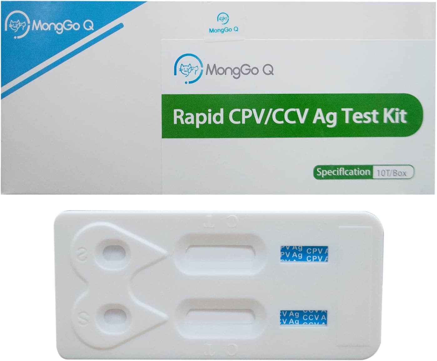 MONGGO Q Rapid Ag Detection of Canine Mouth and Nose Secretions Testing Kit for Dogs(Pack of 10)
