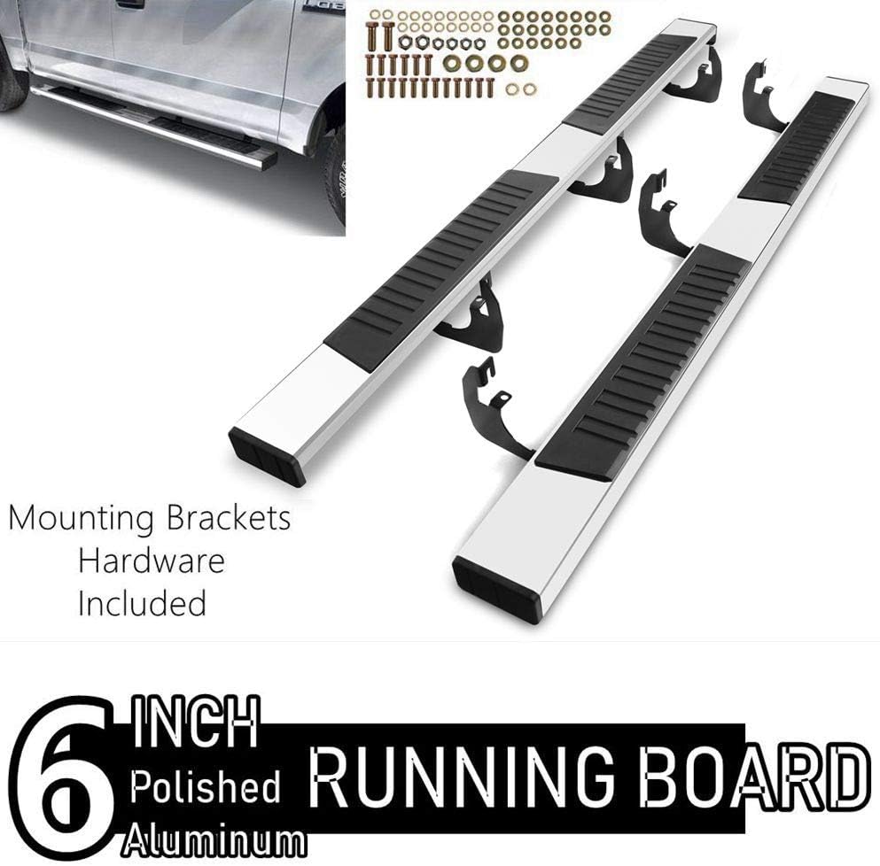 ONINE 6 Chrome Running Boards Custom Fit 2019-2022 Chevy Silverado/Gmc Sierra 1500 & 2020-2022 Silverado/Sierra 2500/3500 Crew Cab Aluminum Polished Side Step Nerf bar