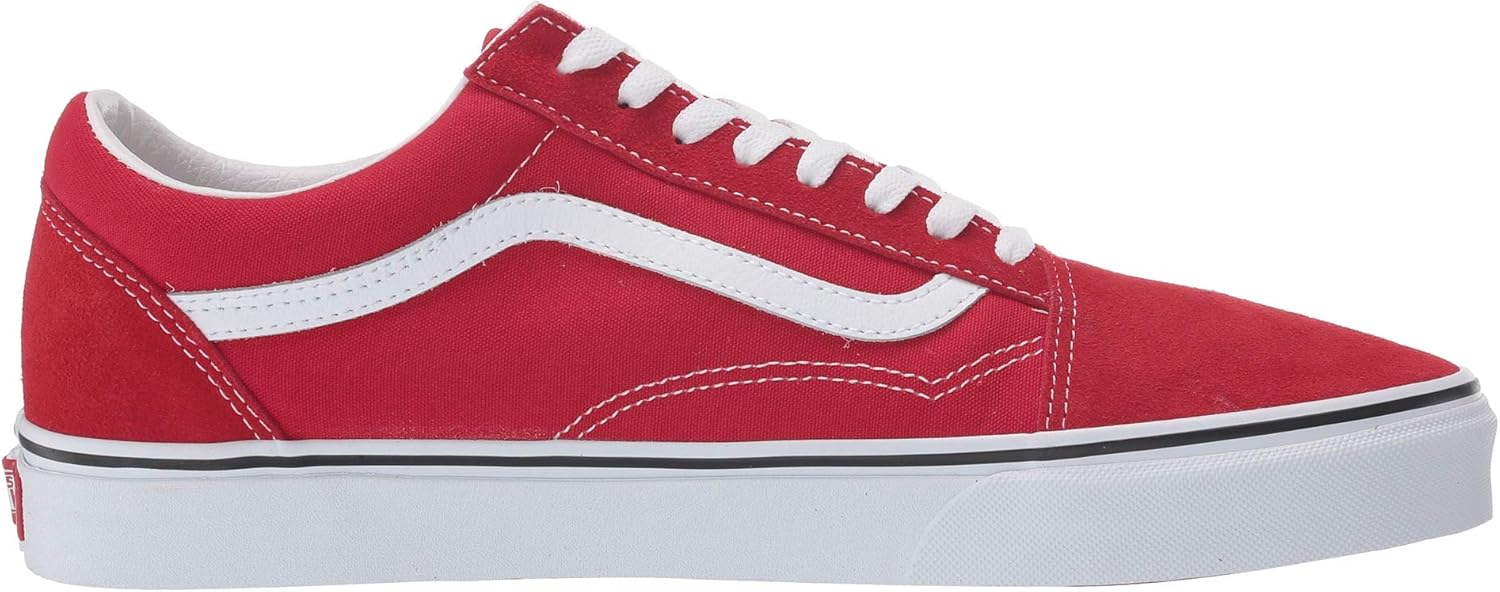 Vans Men's Old Skool Sneaker, Racing Red/True White, Size 9.5