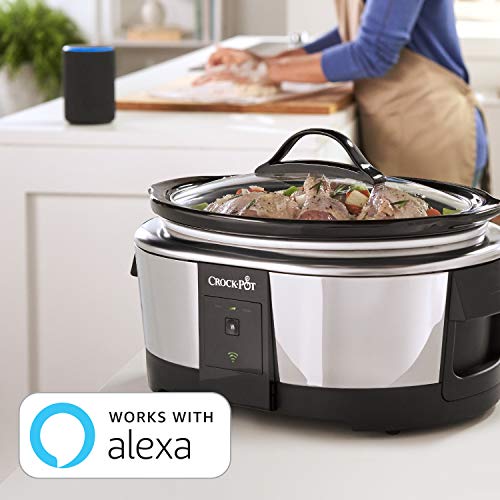Crock-pot 6 Quart Slow Cooker Compatible with Alexa | Programmable Stainless Steel