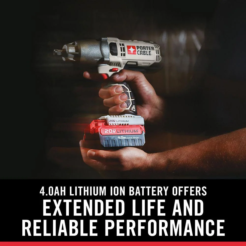 PORTER-CABLE PCC740LA 1/2 in. Drive 260 ft./lb. 20V Lithium-Ion Brushless / Cordless Impact Wrench