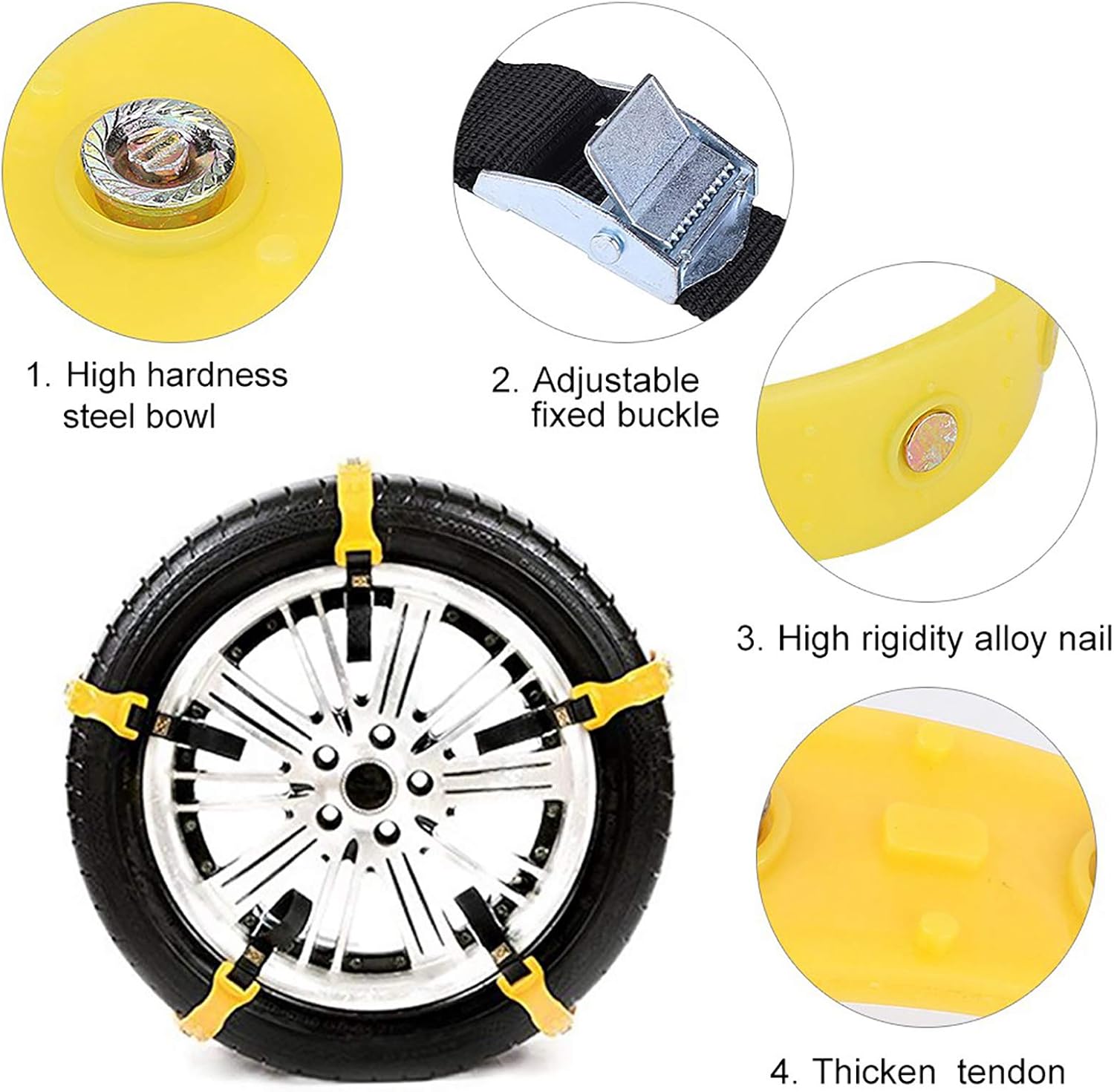 10pcs Tire Snow Chain, 185-225mm Tire Anti-skid Belt Snow Car Security Tyre Chains Universal for Car Truck SUV