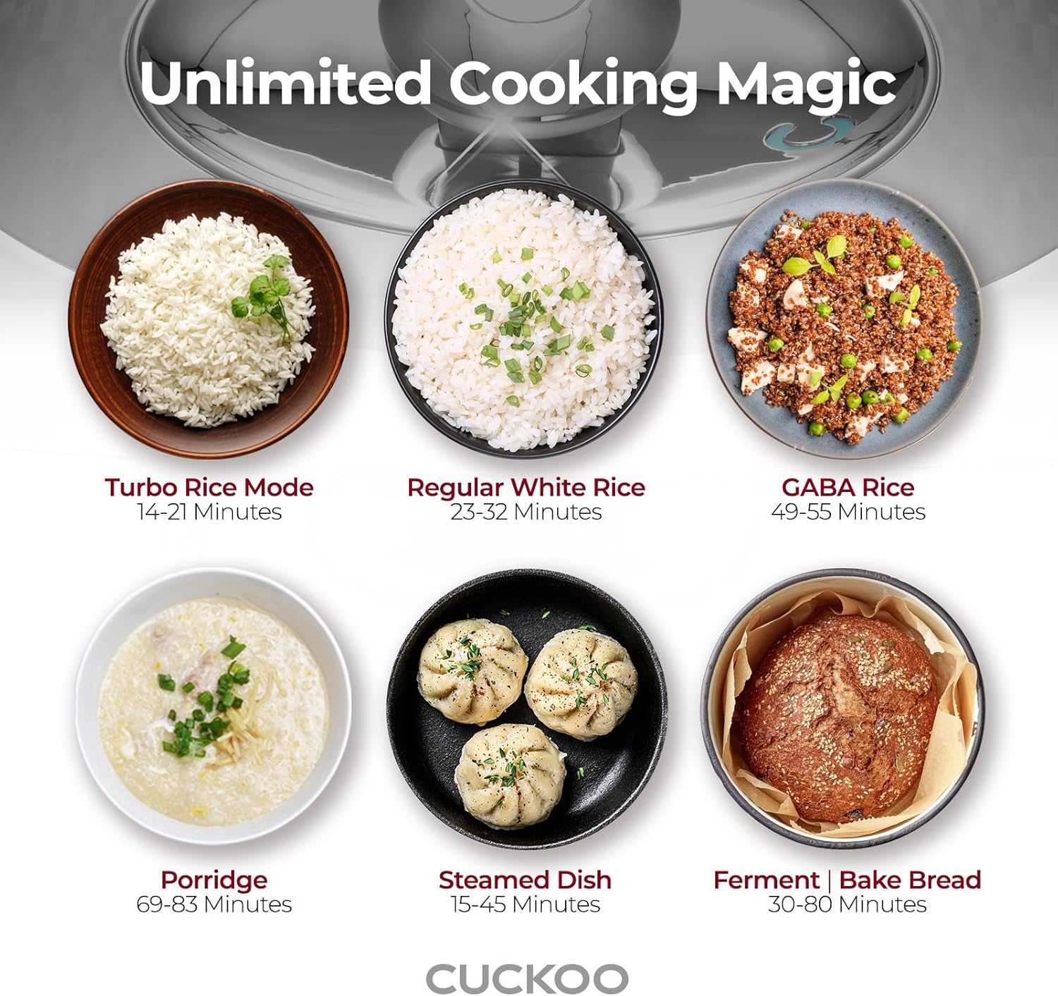CUCKOO CRP-BHSS0609F | 6-Cup (Uncooked) Induction Heating Pressure Rice Cooker | 16 Menu Options, Stainless Steel Inner Pot, Made in Korea | White
