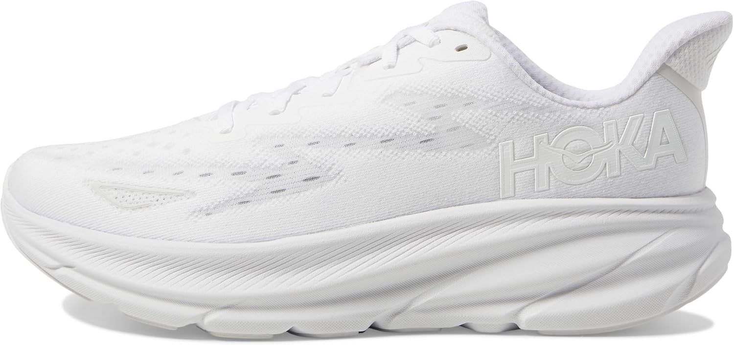 Hoka Women's Clifton 9 Sneaker, White/White, 6 Wide
