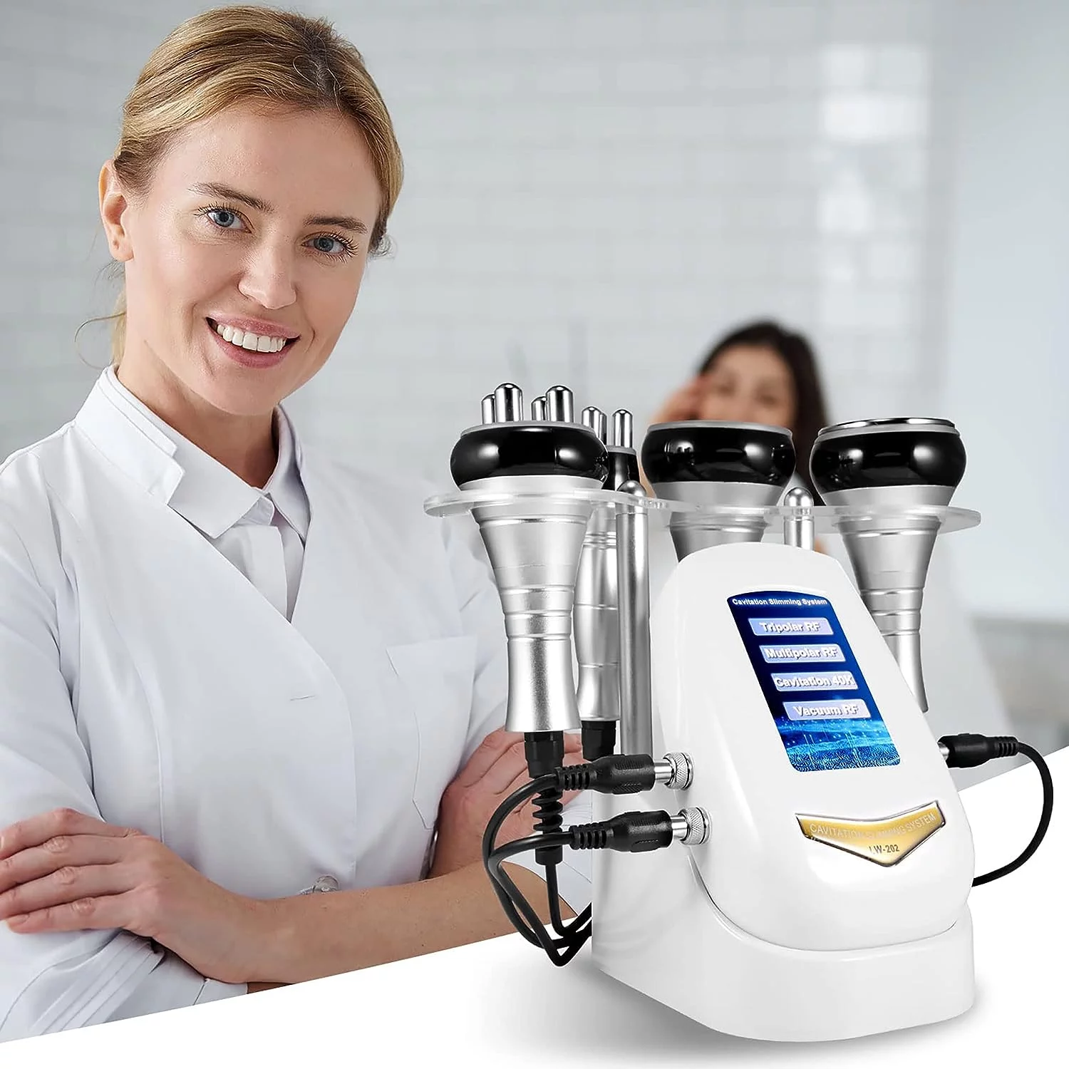 Cavitation Machine, 4-in-1 Body Sculpting Machine with Home Use Spa Skin Care for Face, Arm, Waist, Belly, Leg