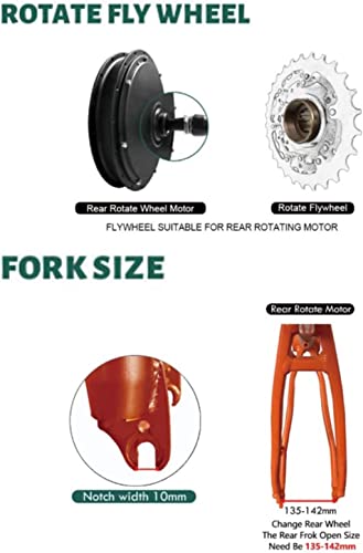 Electric Bike Conversion Kit 48V 1000W/1500W Electric Bicycle Conversion Kit, E-Bike Cassette Rear Wheel Conversion Kit,16"/20"/24"/26"/27.5"/28"/29"/700C Powerful Rear Hub Motor Kit