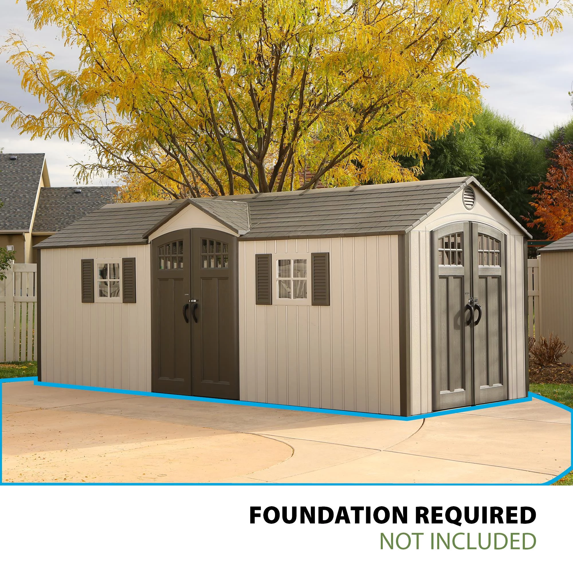 Lifetime 20 ft. x 8 ft. Outdoor Storage Shed, Desert Sand (60127)