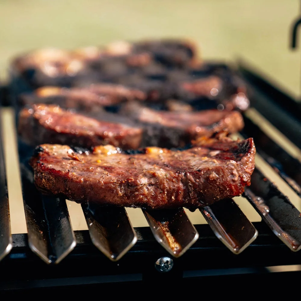 Ash & Ember Santa Maria Grill, Steel Wood & Charcoal Argentine Grill, Flywheel for Adjustable Grate Height, BBQ Grill with Ceramic Brick Lining, V-Grates & Grease Trap, Bottom & Side Shelves