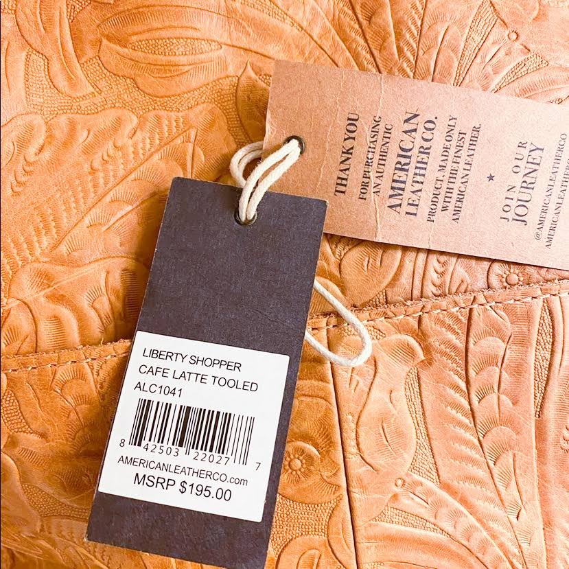 American Leather Co. Liberty Shopper Cafe Latte Tooled