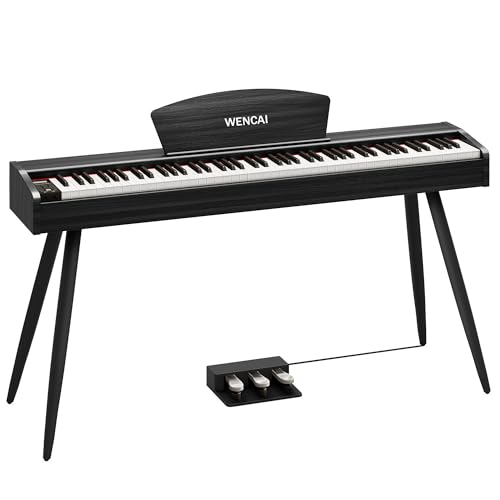 88 Key Fully Weighted Electric Piano Keyboard Hammer Action Full-size Digital Pianos for Beginners Adults Wooden Upright Piano with Sheet Music Stand Triple Pedal, Supports USB-MIDI Black
