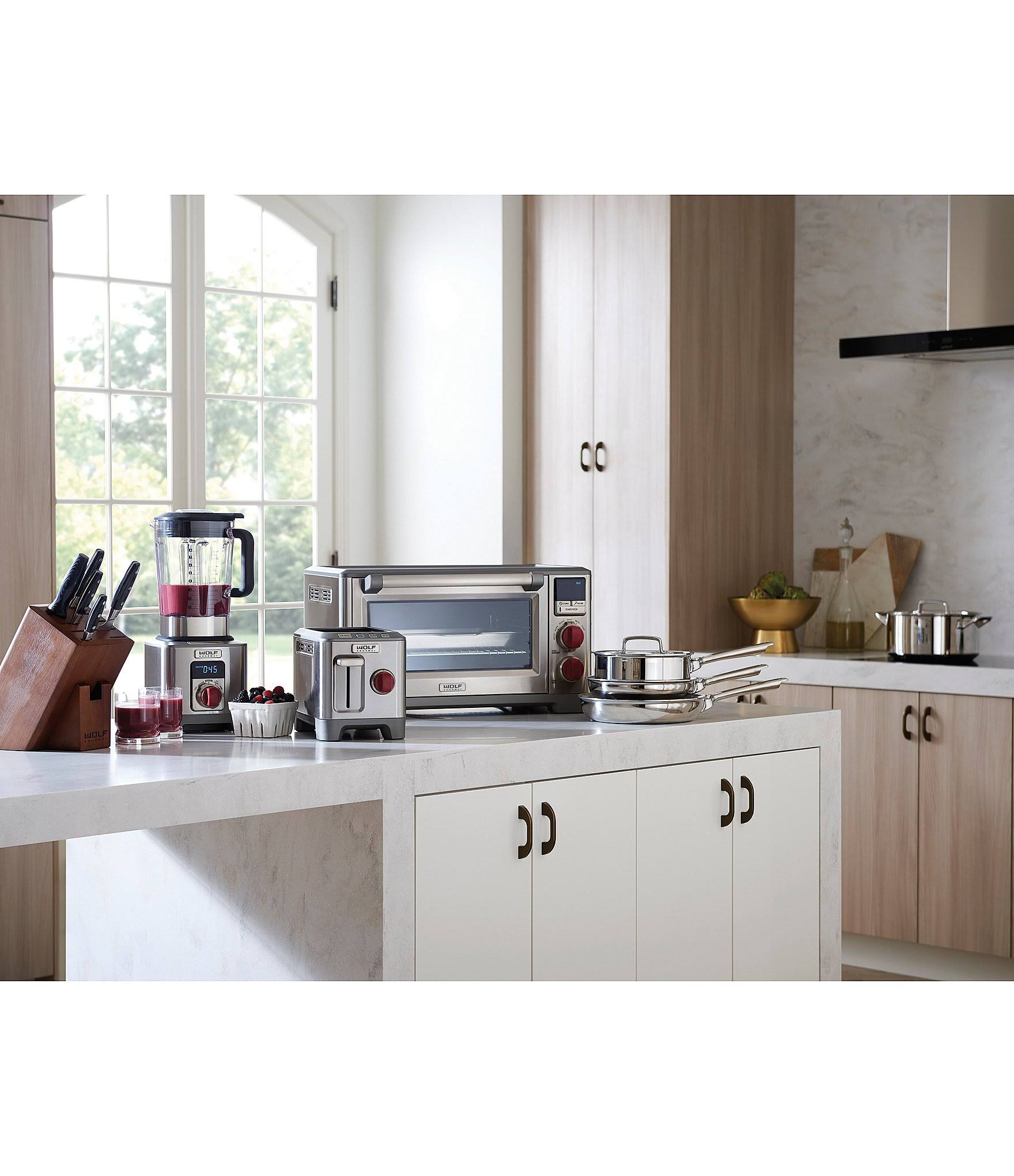 Wolf Gourmet Elite Countertop Oven with Red Knobs