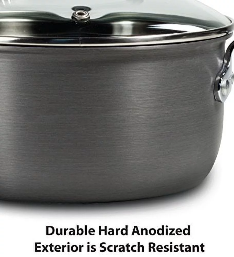 T-fal Ultimate Hard Anodized Nonstick 12 Piece Cookware Set, Dishwasher Safe Pots and Pans Set, Black