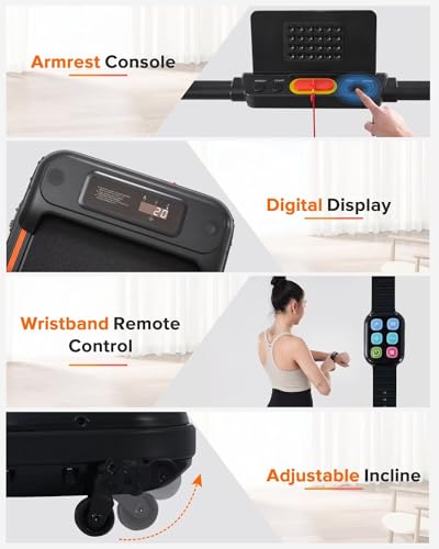 Merax Walking Pad with Handle Bar, 2 in 1 Under Desk Walking Pad, 2.5HP Folding Electric Treadmill Walking Jogging Machine for Home Office with Remote Control, LED Display, Max 300lbs Weight Capacity