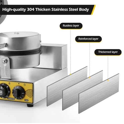 Dyna-Living Commercial Waffle Maker for Restaurant Bakeries Snack Bar