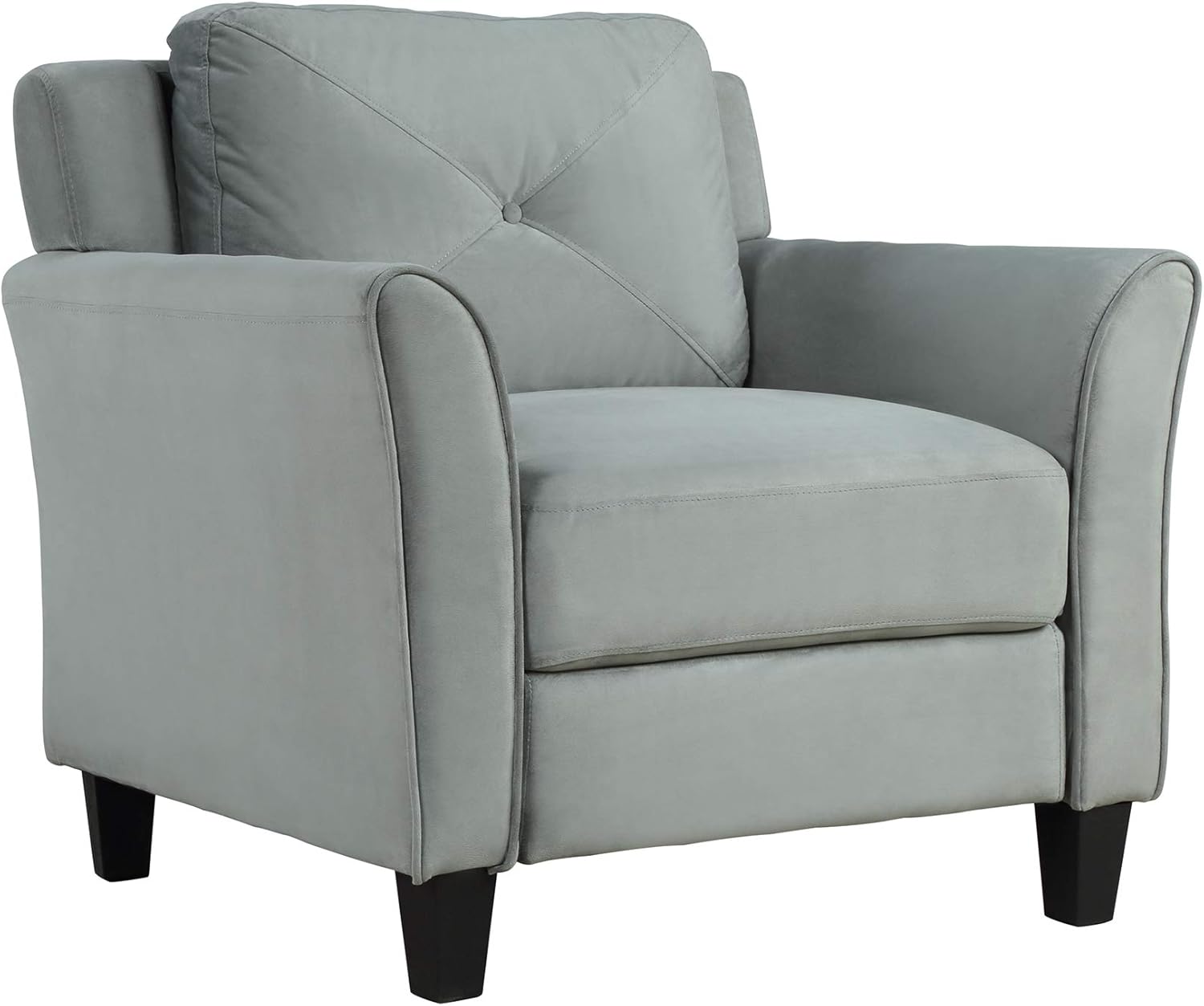 3 Piece Furniture Living Room, Set Including Three Seat Sofa, Loveseat and Single Chair,Button Tufted Modern Couches-Gray
