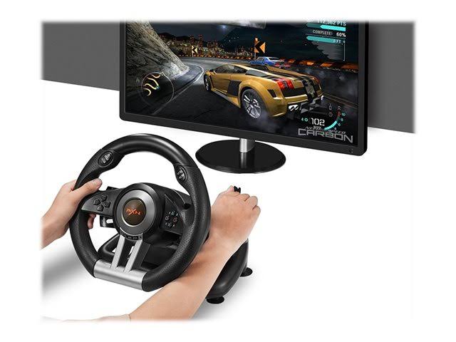 PXN V3ii PC Racing Wheel, 180 Degree Universal USB Car Racing Game Steering Wheel with Pedal (Black)