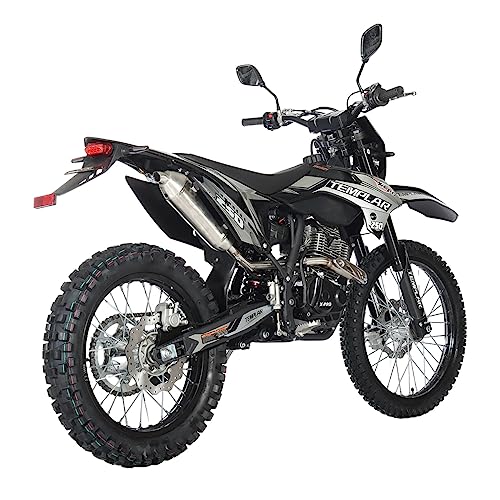 X-PRO Templar 250cc Zongshen Brand Engine Dirt Bike with All Lights and 5-Speed Manual Transmission, Electric/Kick Start! Big 21"/18" Wheels! (Blue, Factory Package)