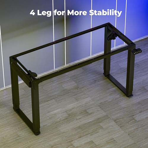 4 legs Standing Desk with Dual motor, large 63x30 inches electric adjustable height desk with splice board, stand up home office desk computer workstation,white