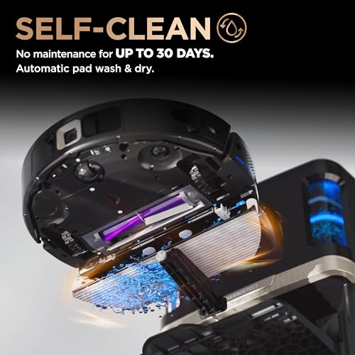 Shark Robot Vacuum & Mop Combo, PowerDetect NeverTouch Pro, Self-Emptying, Self-Refill with Self-Clean Pad Wash & Dry, 60-Day Debris Capacity, 30-Day Refill Tank, 5 PowerDetect Technologies, AV2800ZE