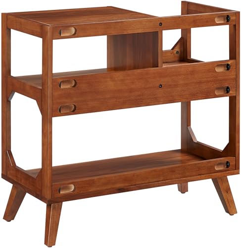 Crosley Furniture Asheville Medium Record Storage Console, Walnut