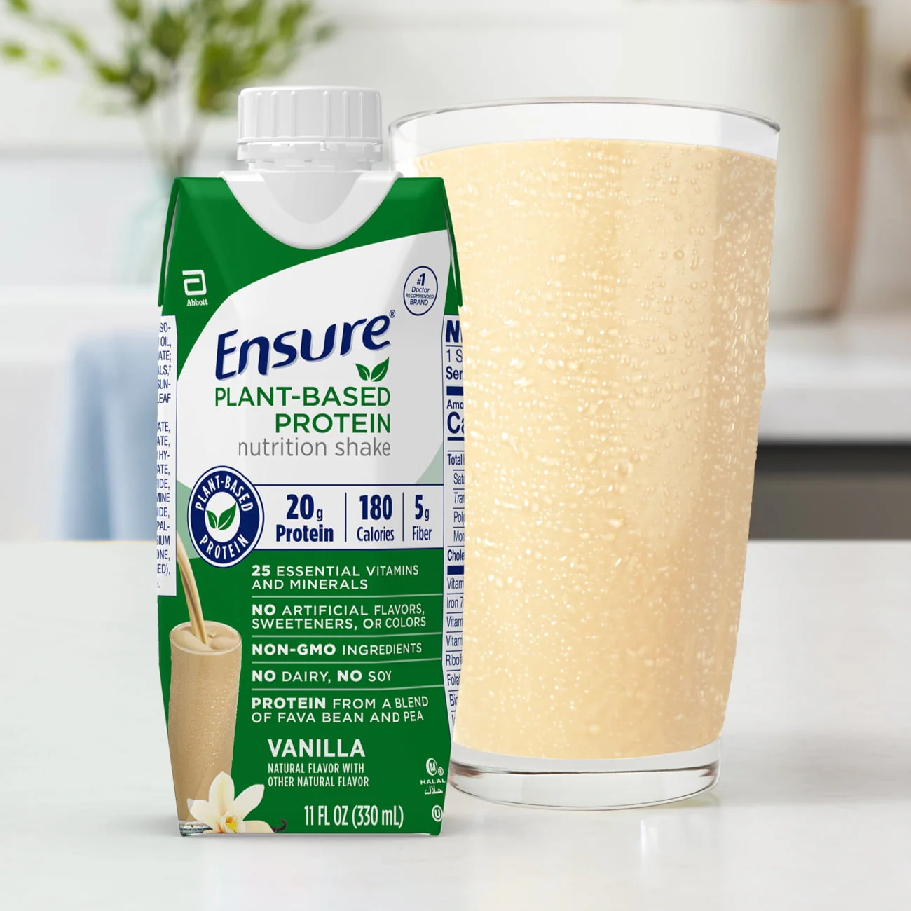 Ensure Plant-Based Vegan Protein Vanilla Nutrition Shake | 12 Pack