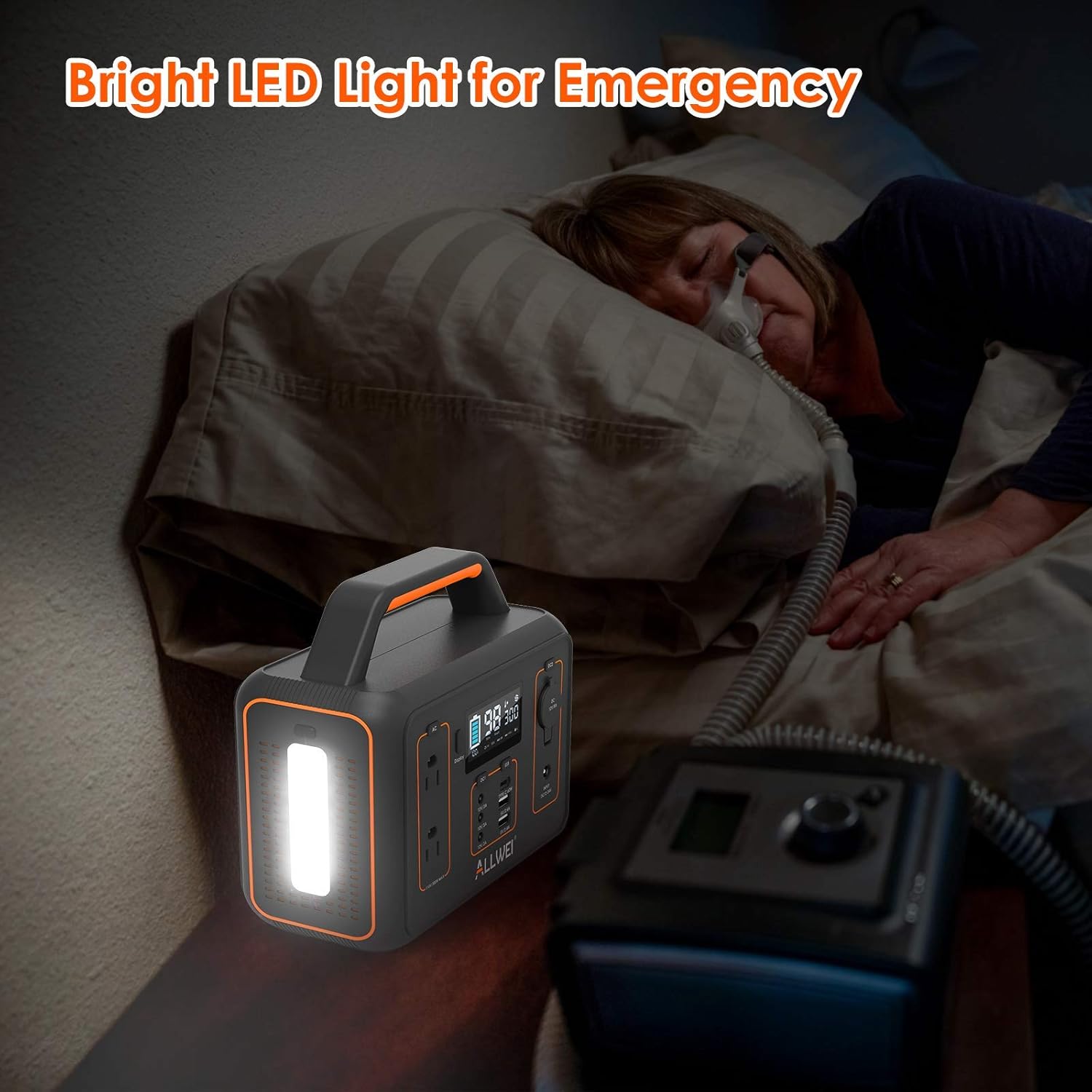 ALLWEI Portable Power Station, 280Wh Backup Lithium Battery, Regulated DC for mini Cooler, USB-C PD60W, 300W Pure Sine Wave AC Outlet Solar Power Generator for Outdoors Camping Travel Emergency