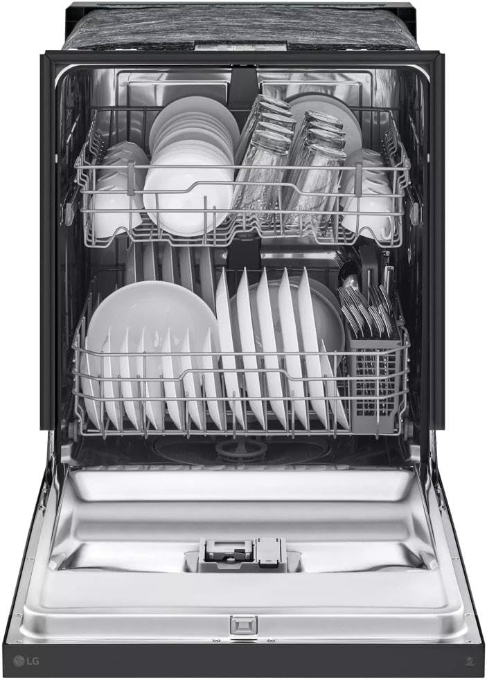 LG 24-Inch Front Control Dishwasher with SenseClean in Black - LDFC2423B