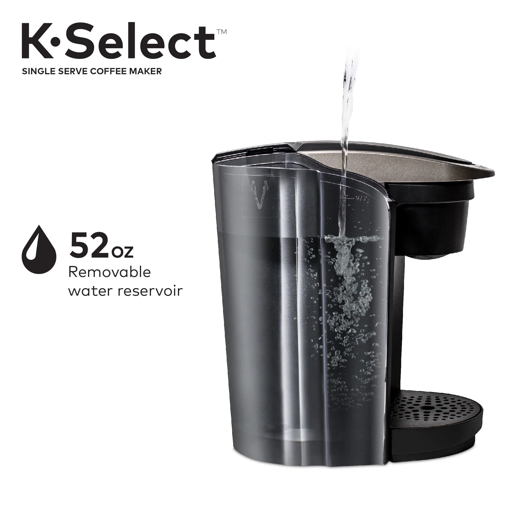 Keurig K-Select Single-Serve K-Cup Pod Coffee Maker with 12oz Brew Size, Strength Control, Matte Black