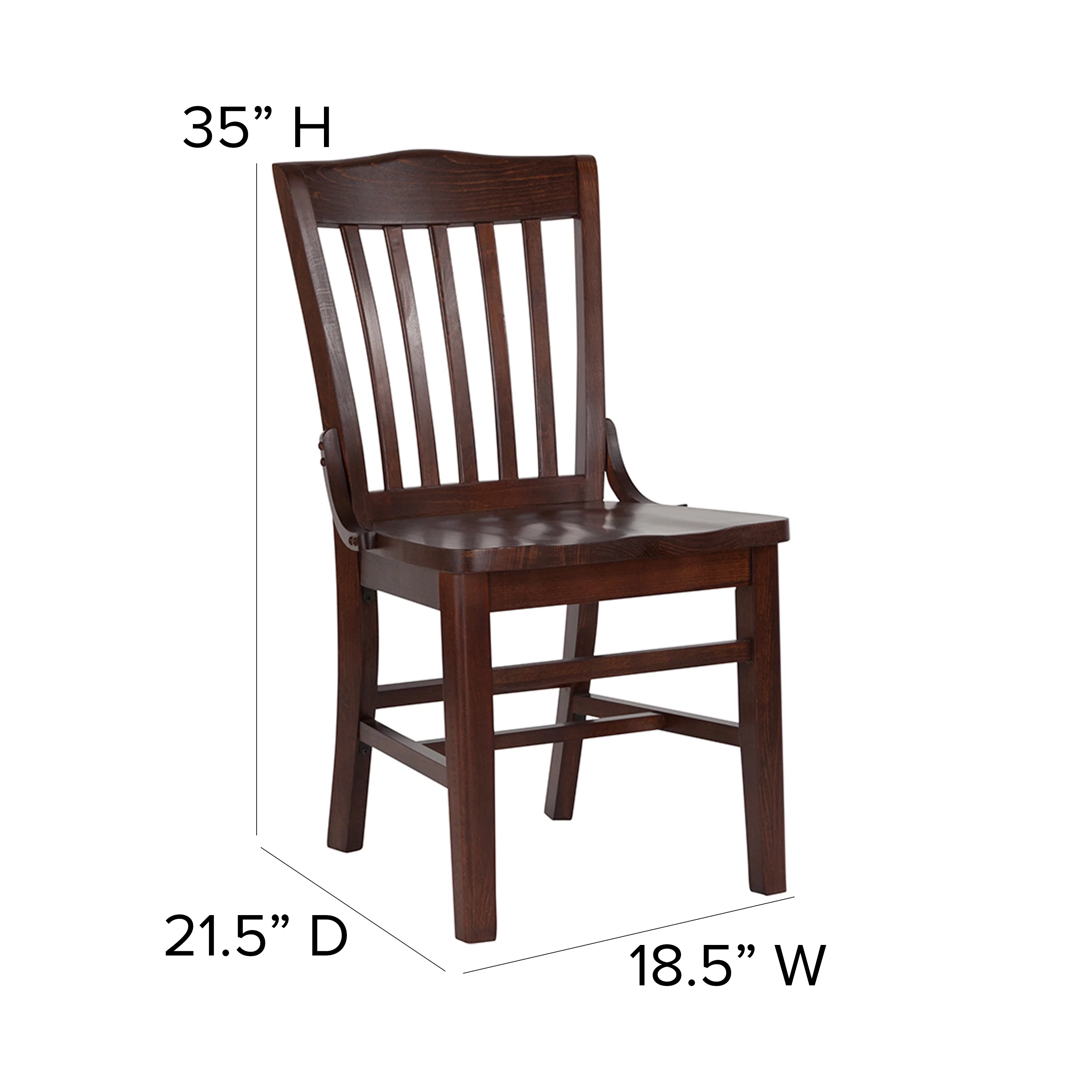 Flash Furniture HERCULES Series School House Back Walnut Wood Restaurant Chair