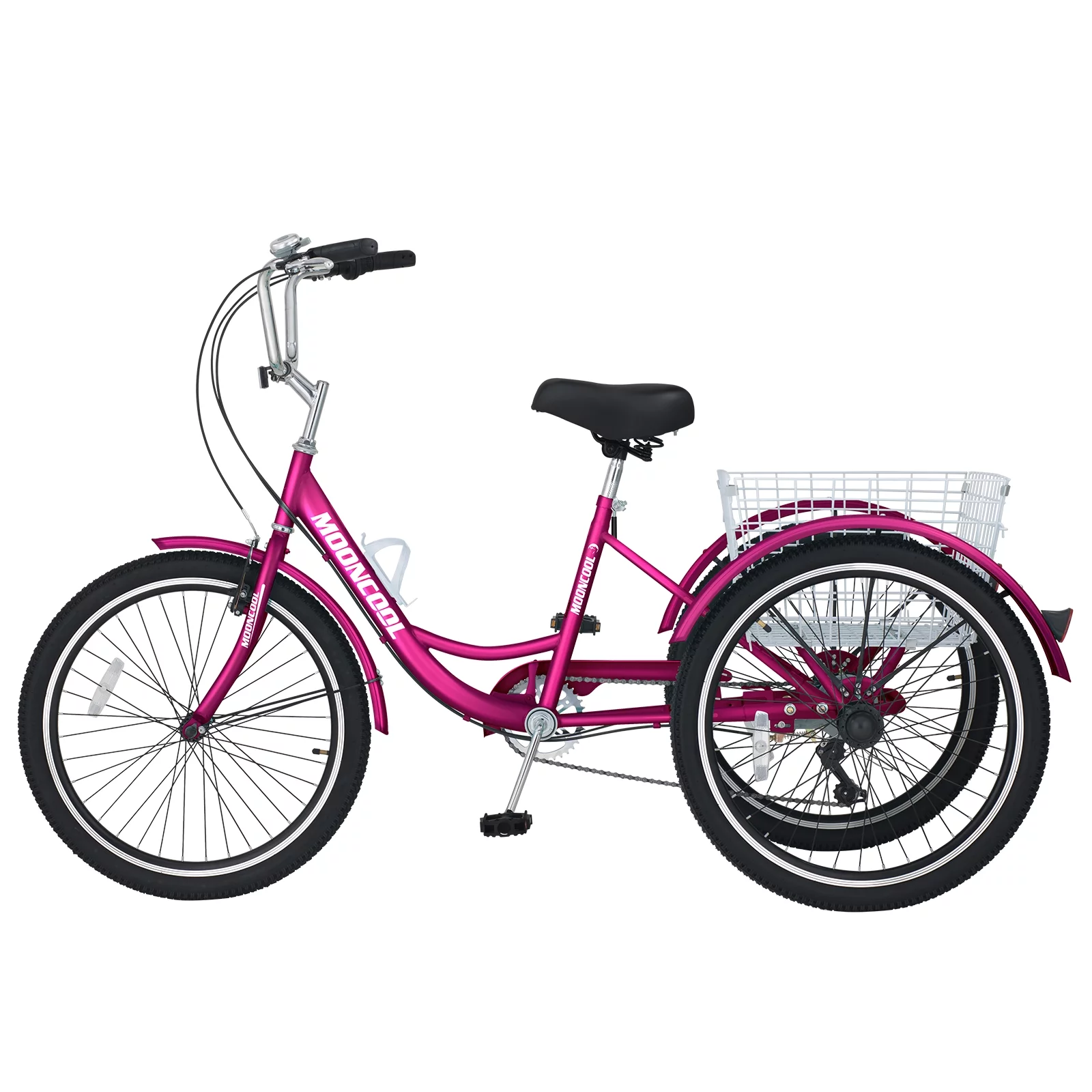 MOPHOTO Adult Tricycles 3 Wheel 7 Speed Trikes, 20/24/26 inch with Big Basket for Shopping, Picnics Exercise Men's Women's Senior's Trike