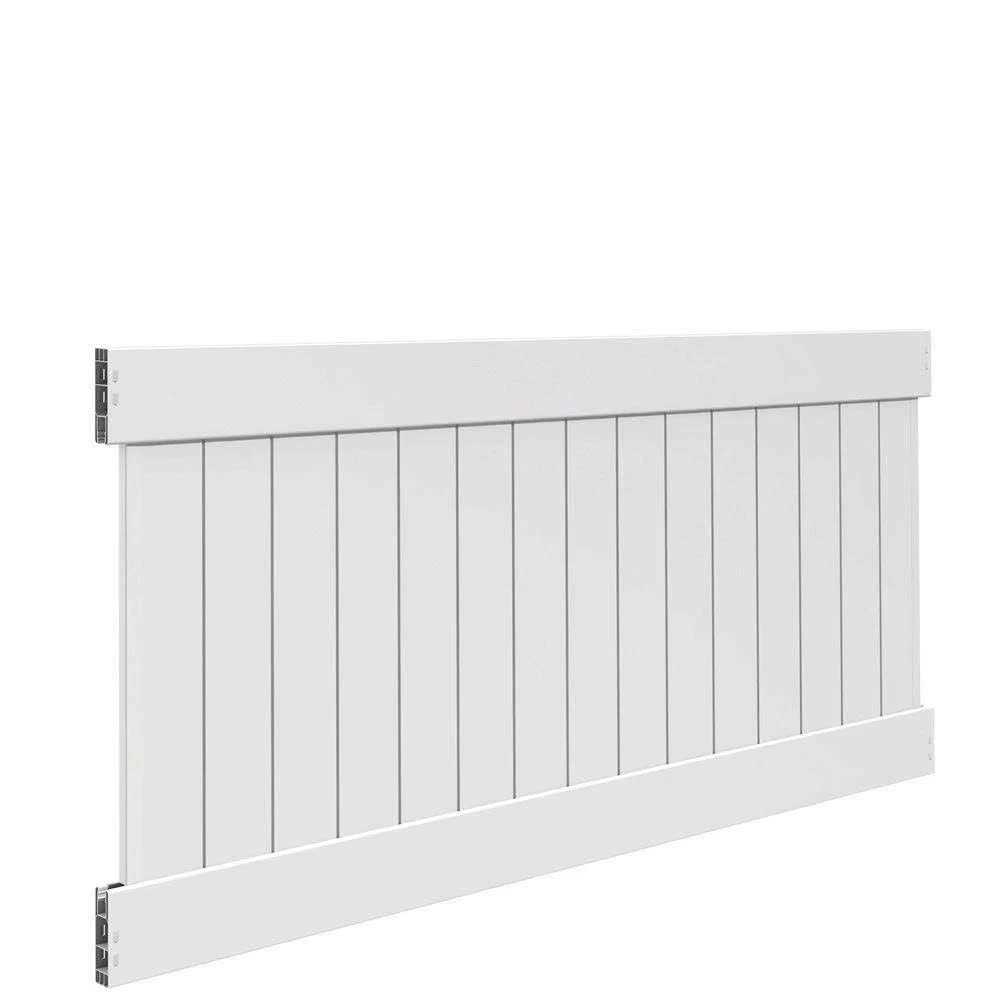 Veranda Linden H x 8 ft. W White Vinyl Privacy Fence Panel Kit - Shop Hardware Tools Online Store