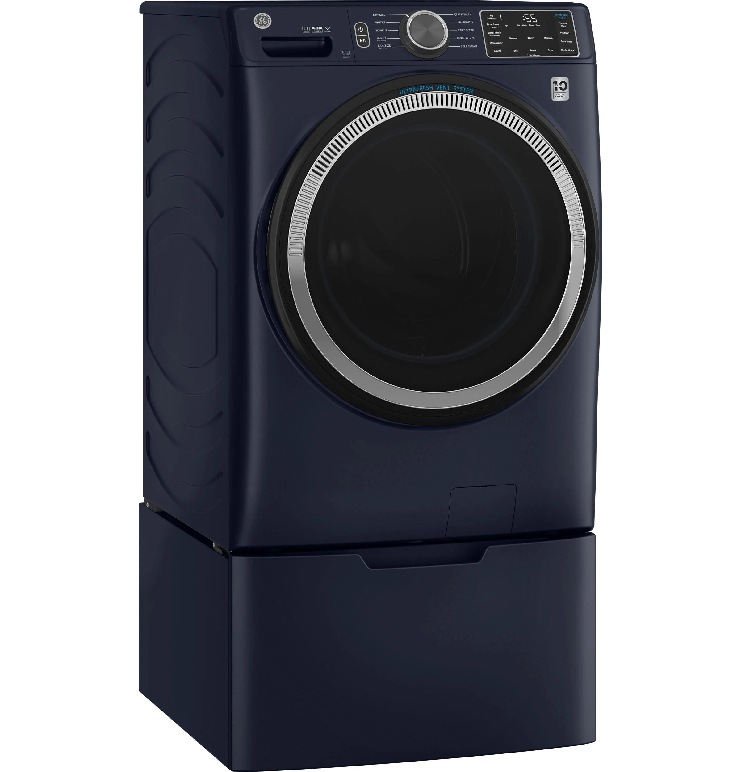 GE GFW550S 28 Wide 4.8 Cu Ft. Front Loading Washing Machines Washer - White