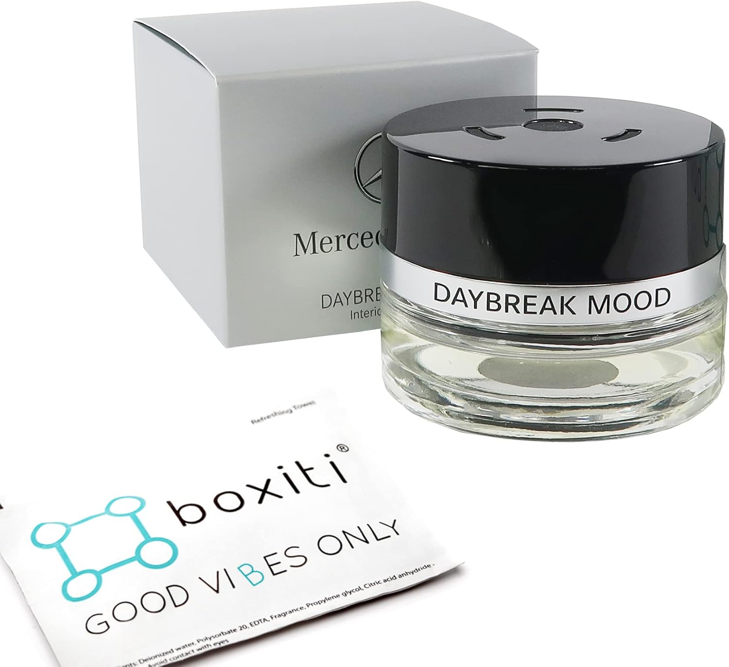 Boxiti Set – Downtown Mood for Mercedes Benz Air Freshener System, Genuine Perfume for Mercedes, Interior Cabin Fragrance for Mercedes Cars Equipped with Air Balance Package (P21) and Boxiti Wipe
