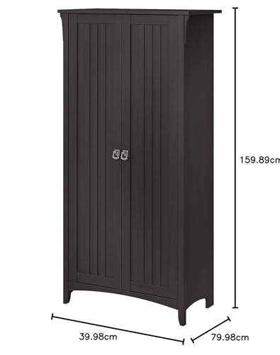 Bush Furniture Salinas Bathroom Storage Cabinet with Doors, Vintage Black