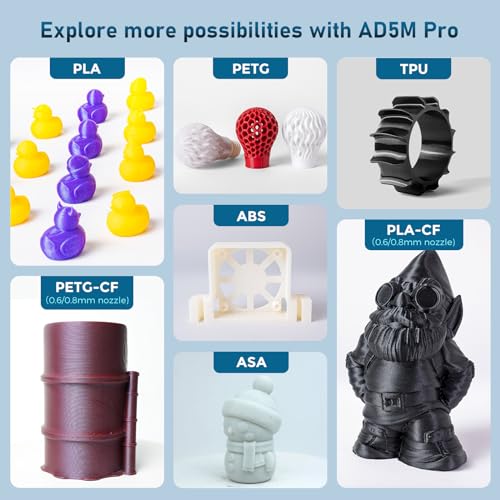 Flashforge Adventurer 5M 3D Printer, 600mm/s High-Speed 3D Printer with Auto Leveling, Quick Release Nozzle and PEI Plate, 8.7 x 8.7 x 8.7in