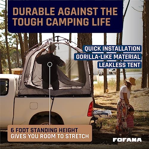 Truck Bed Tent Quick & Easy Automatic Setup - Pickup Truck Tent for Mid & Full Size| Camper Shell - Pickup Truck Accessories - Truck Bed Accessories - Truck Camping - Pickup Tent - Fofana